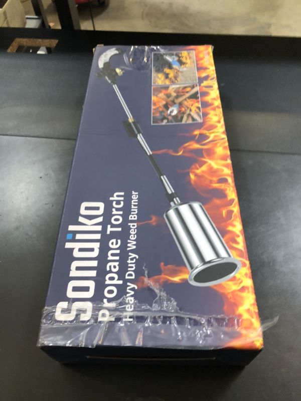 Photo 1 of Sondiko Propane Torch Weed Burner, High Output 1,200,000 BTU Weed Torch Flamethrower, 30" Detachable Long Arm Heavy Duty Blow Torch with Flame Control For Garden, Wood, Ice, Snow, Stumps, Melting
