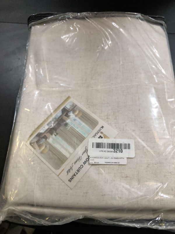 Photo 1 of H.VERSAILTEX Linen Curtains 100% Blackout Curtains for Bedroom 63 inch Long Full Light Blocking Nature Linen Blended Window Curtains for Living Room Nickel Grommet (2 Panels, Heathered Natural)