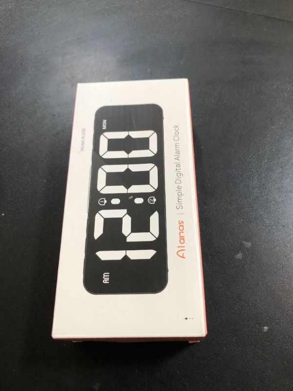 Photo 1 of ALANAS Compact Digital Alarm Clocks for Bedrooms - Small Clock with Large LED Display, Easy-to-Read Time, Dual Alarm with Snooze, Adjustable Volume & Dimmer, USB Charger for Phones, Simple Design