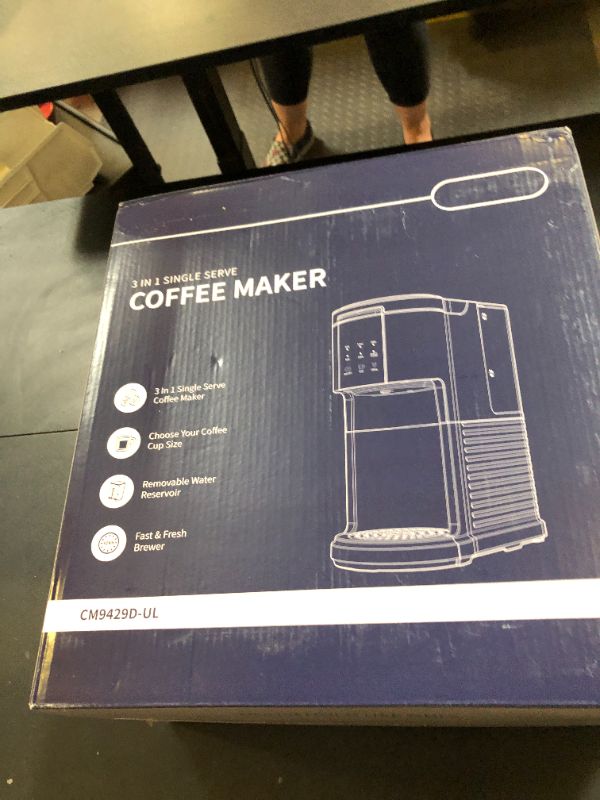Photo 1 of SHARDOR 3 in 1 Single Serve Coffee Machine, K Cup Coffee Maker Compatible with Ground Coffee & Teas, 6 to 14oz Brew Sizes, 40oz Removable Water Tank, Descale Settings, Black