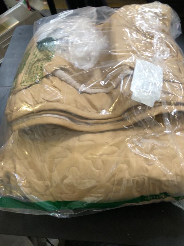 Photo 1 of Cottolester King Quilt Set 3 Pieces,Brown Striped Bedspread,Boho Plaid Bedding Set Soft Microfiber Quilt with 2 Pillow Shams 110"x90"