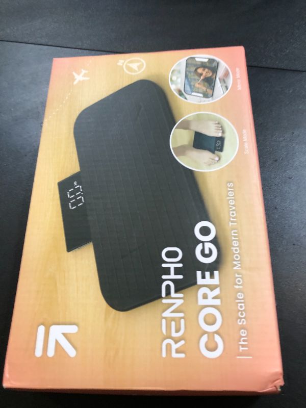 Photo 1 of RENPHO Portable Rechargeable Scale with Travel Makeup Mirror, Slide-Out LED Display, Small Travel Scale for Body Weight, Digital High Accurate Scale for Traveling, 400lbs, Core Go, 8.98" x 5.28"