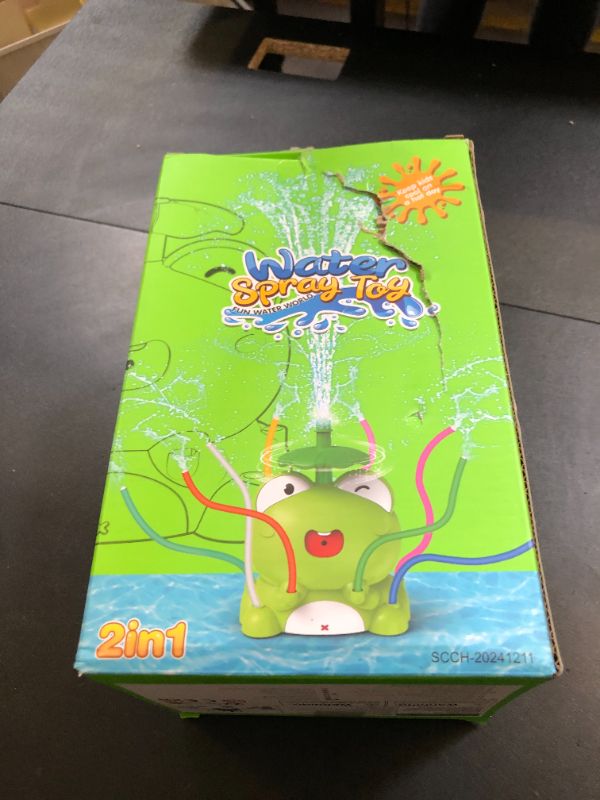 Photo 1 of VATOS Kids Outdoor Water Play Sprinklers, 2 in 1 Frog Sprinkler Spinning Spray Game & Catch Ball Game, Toddler Summer Water Play Set, Splash Water Play Toys for Boys Girls Dogs Pets Backyard Garden