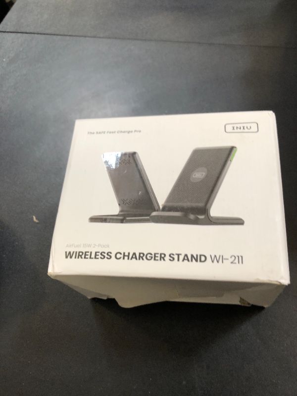 Photo 1 of [2-Pack] Wireless Charger, INIU 15W Qi-Certified Fast Wireless Charging Stand with Sleep-Friendly Adaptive Light Compatible with iPhone 16 15 14 13 12 Pro Max Plus Samsung Galaxy S22 S21 Note 20 etc
