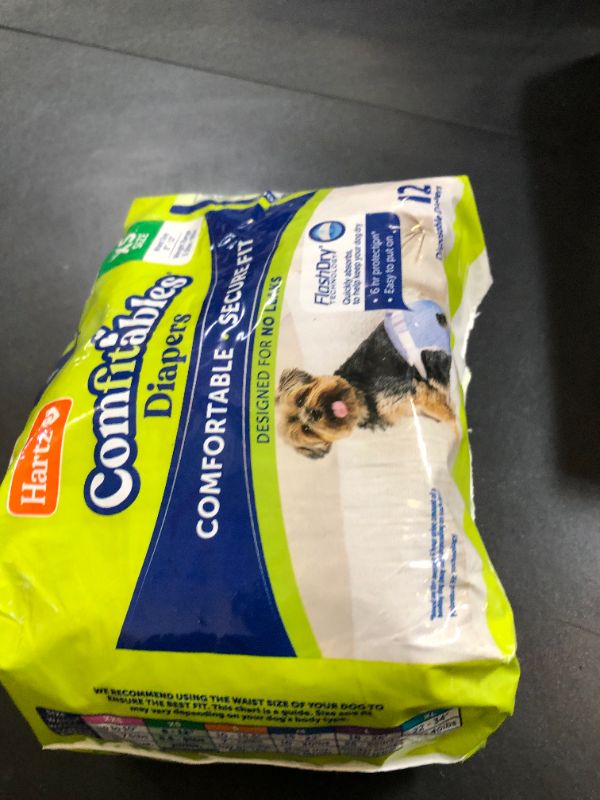 Photo 1 of New! Hartz® Comfitables® Disposable Dog Diapers, Size XS 12 Count, Comfortable & Secure Fit, Easy to Put On, Super Absorbent Male and Female Diaper