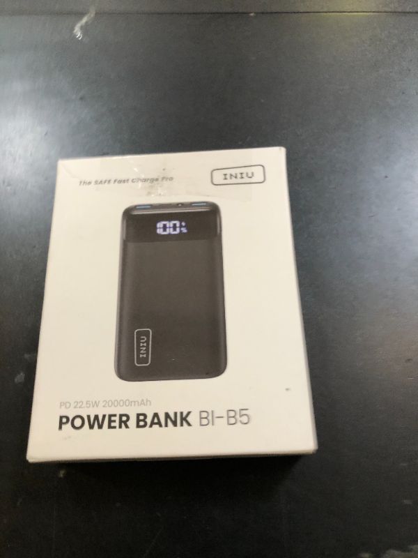 Photo 1 of INIU Portable Charger, 22.5W 20000mAh USB C in & Out Power Bank Fast Charging, PD 3.0+QC 4.0 LED Display Phone Battery Pack Compatible with iPhone 16 15 14 13 Pro Samsung S23 Google iPad Tablet, etc