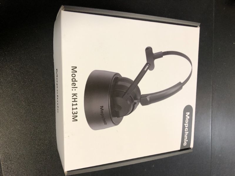 Photo 1 of Mopchnic Bluetooth Headset, Wireless Headphone with AI Noise-Canceling Microphone for Computer, On Ear Bluetooth Headset with USB Dongle for Office Call Center Skype Zoom Meeting Online Class (Black)