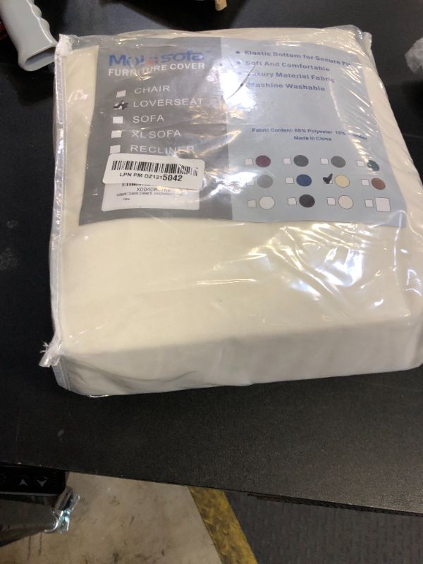 Photo 1 of molasofa T Cushion Loveseat Slipcover, 3 Pieces - Stretchable, Washable, Non-Pilling, Non-Slip with 2 Individual T Cushion Seat Covers for Oversized Loveseat (Ivory)LPNPMDZ1215042
