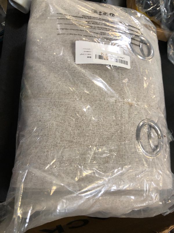 Photo 1 of Deconovo Total Blackout Curtains Linen Curtains Room Darkening Curtains with Grommets for Bedroom Living Room Kids Room,Natural,52Wx84L in,2 Panels