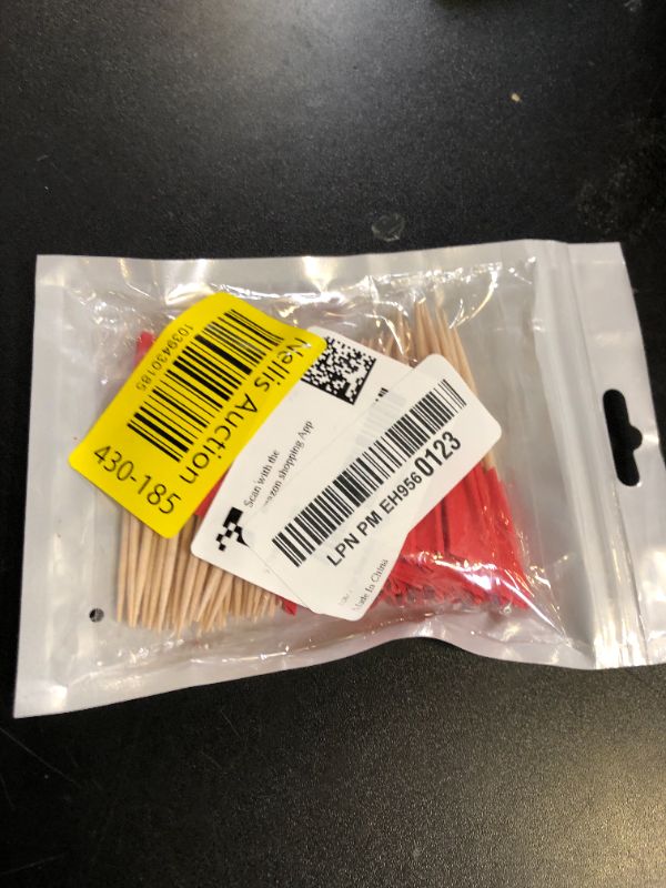 Photo 1 of 100 Pcs Solid Red Toothpick Flags Mini Small Plain Red Triangle Stick Golf Cupcake Toppers Sticks Blank Flag Fruit Cheese Markers Flags for Wedding Party Buffet Appetizers DIY Decoration