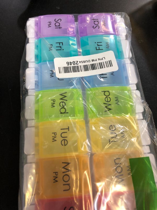 Photo 1 of Large Pill Organizer 2 Times a Day, MOLN HYMY AM PM Pill Box 7 Day, 14 Dividers 2 Week Medicine Pill dispensers with Easy Push Button for Medication, Vitamins, Fish Oils, Supplements