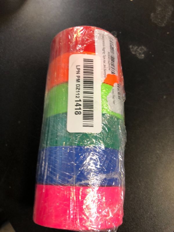 Photo 1 of Yesmirrorcom Flagging Tape Assorted Colors 6 Pack, Multipurpose Neon Marking Tapes, 1inch*600ft, Non-Adhesive Tapes for Tree Trail, and Survey in Boundaries Hazardous Areas,Home Workplace