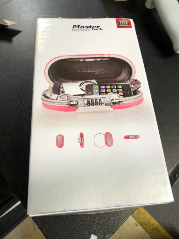 Photo 1 of Master Lock Pink Portable Small Lock Box, Set Your Own Lock Combination Portable Safe, Personal Travel Safe for Phone, Passport, Money, ?5900DPNK
