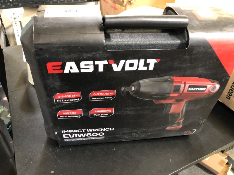 Photo 1 of Eastvolt 800W Electric Impact Wrench, Heavy Duty 7.5 Amp Corded Max Torque 450 Ft-lbs 3400 RPM, 1/2 Inch with Hog Ring AnvilLPNPMDQ6212713
