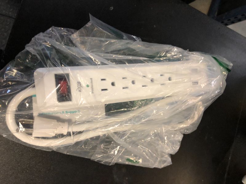 Photo 1 of KMC 4-Outlet Surge Protector Power Strip with USB Ports, 2 USB-A, Power Strip Surge Protector, 600J Surge Protection, 2ft Extension Cord, 3-Prong Grounded Plug, UL/ETL Certified, White
