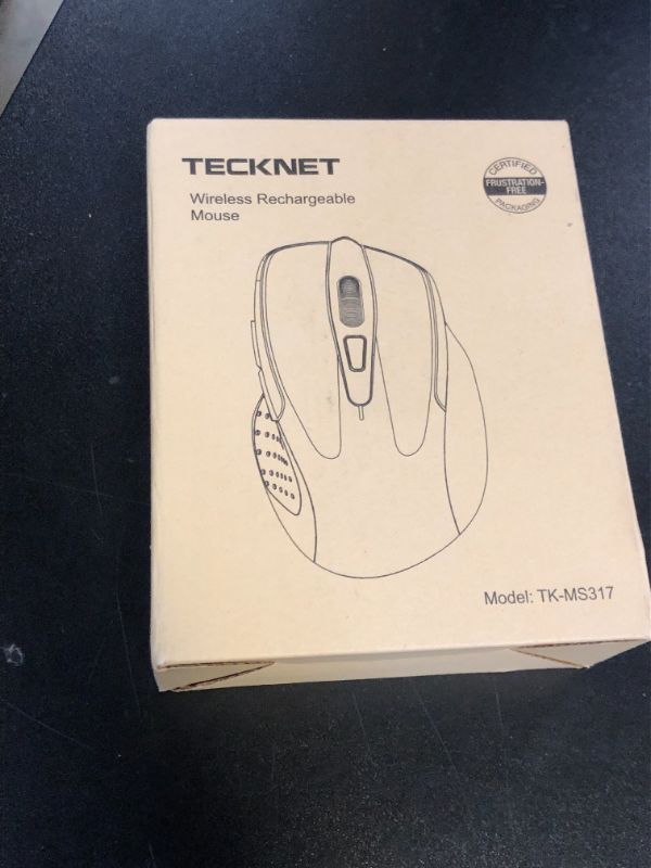 Photo 1 of TECKNET Wireless Mouse (BT5.0/3.0 & 2.4G) Rechargeable 4800 DPI Silent USB A & Bluetooth Mouse 6 Buttons, Wide Compatibility - Grey