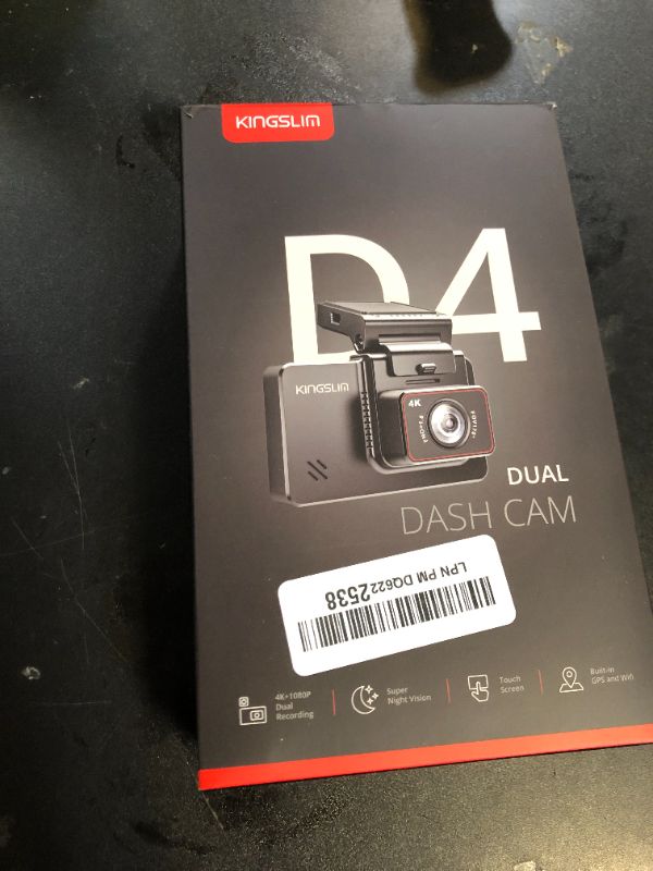 Photo 1 of Kingslim D4 Dual Dash Cam with Built-in WiFi GPS, Front 4K/2.5K Rear 1080P for Cars , 3" IPS Touchscreen 170° FOV Dashboard Camera with Sony Starvis Sensor, Support 256GB Max