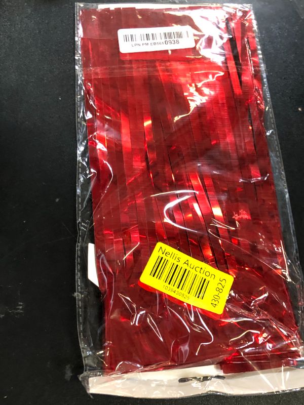 Photo 1 of 2 Pack Iridescent Float Fringe Curtains, Metallic Streamers Foil Fringe Garland Shiny Tassel Foil Float Parade Float Decorations for Trailer Car Graduation Homecoming Outdoor Indoor Party (Red)