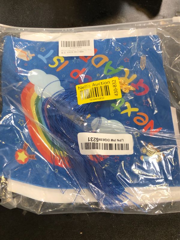 Photo 1 of CHCLACE Kindergarten graduation cap and gown - 2025 5-in-1 preschool graduate set, Includes: gown, next stop 1st grade cap, graduate stole, 2025 tassel, graduation certificate, Blue, Medium/30 inches