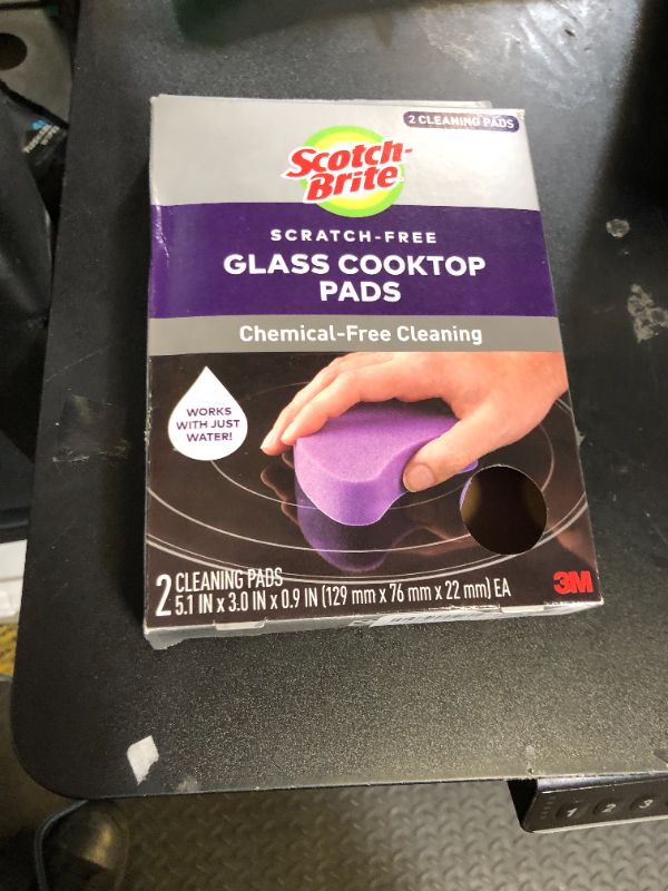 Photo 1 of Scotch-Brite Scratch-Free Glass Cooktop Pads, Chemical-Free Cleaning, 2 Cleaning Pads