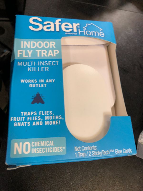 Photo 1 of Safer Home Indoor Plug-In Fly Trap - SH502 - Effective Fruit Fly Traps for Indoors, Gnat Traps for House Indoor, 400 Sq Ft Protection - Style: 1 Device + 2 Glue Cards