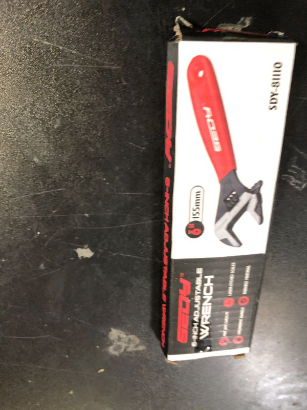 Photo 1 of 6" Adjustable Wrench Pipe Spanner: Wide Jaw Black Oxide Wrench With Cushion Grip, Laser Marked Metric & SAE Scales, CR-V Steel, for Professionals