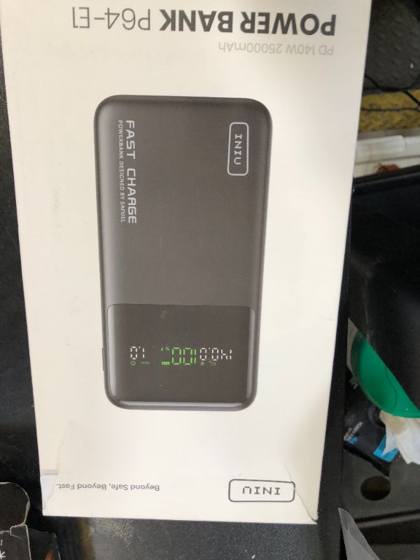 Photo 1 of INIU 140W Power Bank, Compact 25000mAh High Capacity Laptop Portable Charger, USB C in&Out Tablet Powerbank, Smart Digital Display Phone Charger for iPhone 16 15, Samsung, iPad, MacBook, Laptop etc.