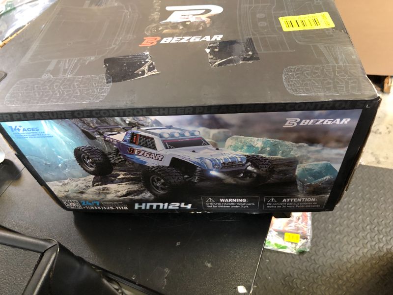 Photo 1 of BEZGAR HM124 Brushless RC Car - 1:12 Scale 52+KM/H High Speed RC Truck, 4x4 Offroad Waterproof for All Terrains, Hobby Grade Remote Control Truck for Adults and Kids Boys with Rechargeable Battery