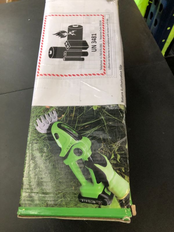 Photo 1 of SOYUS Cordless Grass Shear, 2-in-1 Handheld Hedge Trimmers, 21V Electric Grass Trimmer & Shrubbery Trimmer, Battery Operated Hedge Trimmer for Garden/Lawn with Battery and Charger