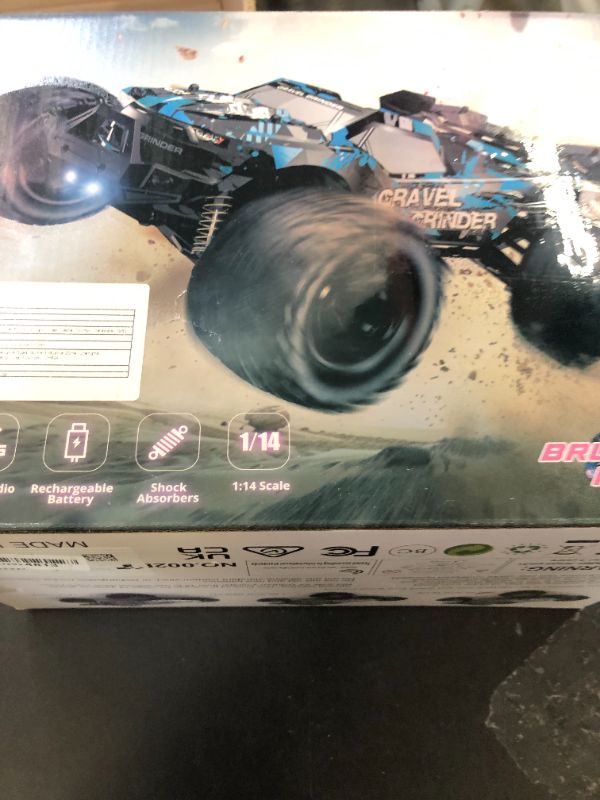 Photo 1 of ITEFDTUTNE 1:14 Brushless Remote Control Cars, 60KM/H Off-Road All Terrain Electric RC Truck, 4WD RC Truck with 2.4 GHz Remote Control and 2 Lipo Batteries for Kids Adults Boys Gifts