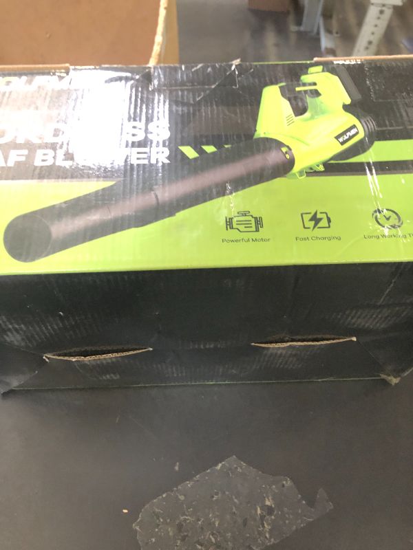 Photo 1 of Leaf Blower, Electric Cordless Leaf Blower with 2 Batteries and Charger, 2 Speed Mode, Lightweight Leaf Blowers for Blowing Leaves, Patio Cleaning, Lawn Care and Dust