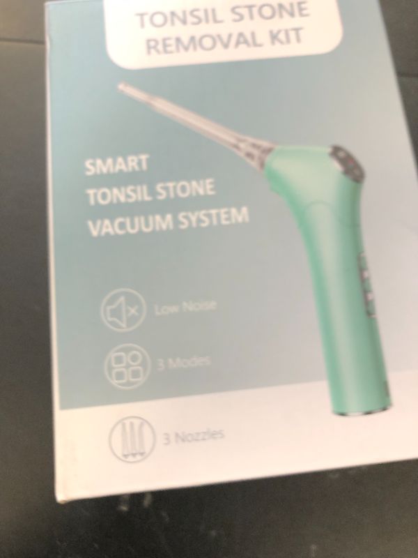 Photo 1 of Alitake Electronic Vacuum Tonsil Stone Removal Kit - Tonsil Stone Remover with Built-in LED Light 3 Suction Mode - Fight Bad Breath Oral Irrigator 5X Magnifying Mirror for Stone Removal (Green-01)