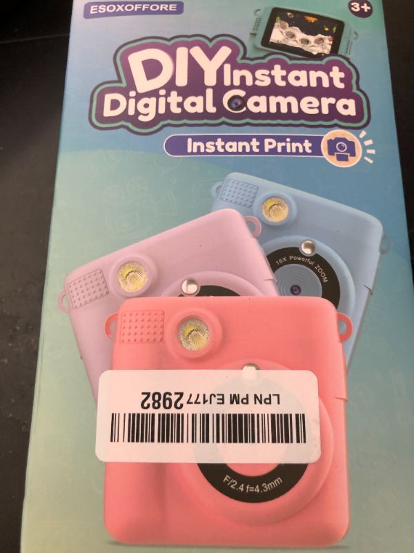 Photo 1 of Instant Print Camera for Kids with 3 Rolls of Printer Paper, 1080P Toddler Digital Camera Toys for Age 3-12 with 32GB SD Card, Christmas & Birthday Gifts for 3 4 5 6 7 8 Year Old Girls & Boys (Blue)