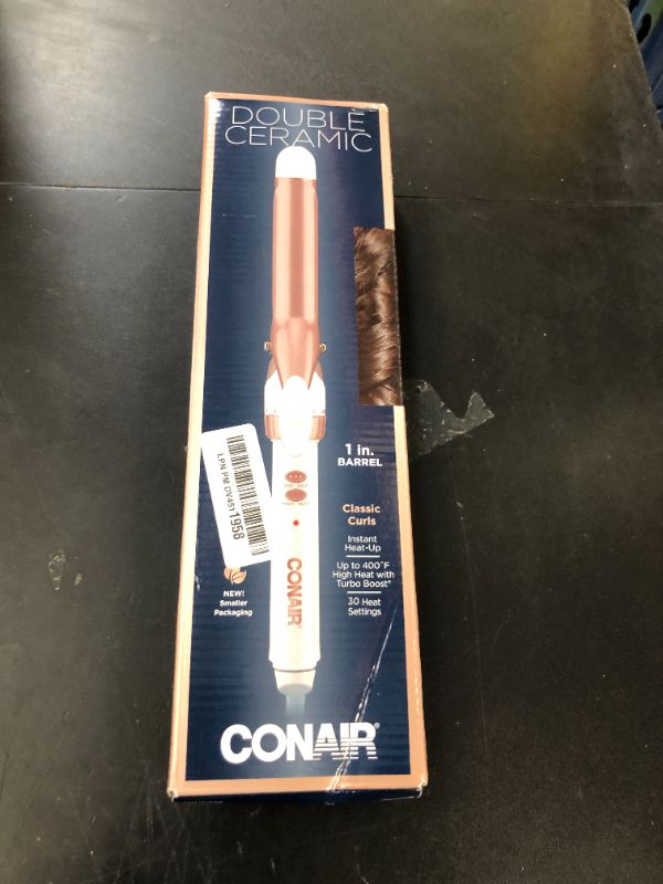 Photo 1 of Conair Double Ceramic 1-Inch Curling Iron, 1-inch barrel produces classic curls – for use on short, medium, and long hair