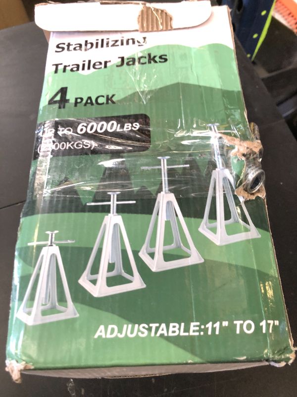 Photo 1 of RVGUARD RV Stack Jacks 4 Pack with Storage Bag, Aluminum Stabilizer Jacks for RV Trailer Camper, Single Support Up to 6000 Lbs, Adjustable from 11" to 17"