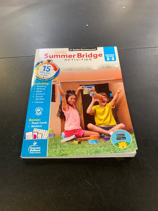 Photo 1 of Summer Bridge Activities 2nd to 3rd Grade Workbooks, Activity Book With Math, Reading Comprehension, Science, Fitness, Social Studies, Writing Practice, and Flash Cards