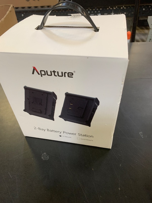 Photo 1 of Aputure 2-Bay Battery Power Station(V-Mount) Built-in Aputure Lighting Clamp Quick Release Plate Lightweight Design with Carrying Strap Fit for Aputure Nova P300c or amaran 100/200