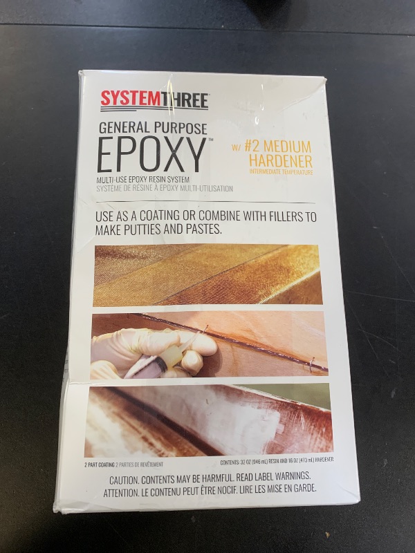 Photo 1 of System Three General Purpose Epoxy Resin with #2 Medium Hardener, 1.5 Quarts, Medium Amber