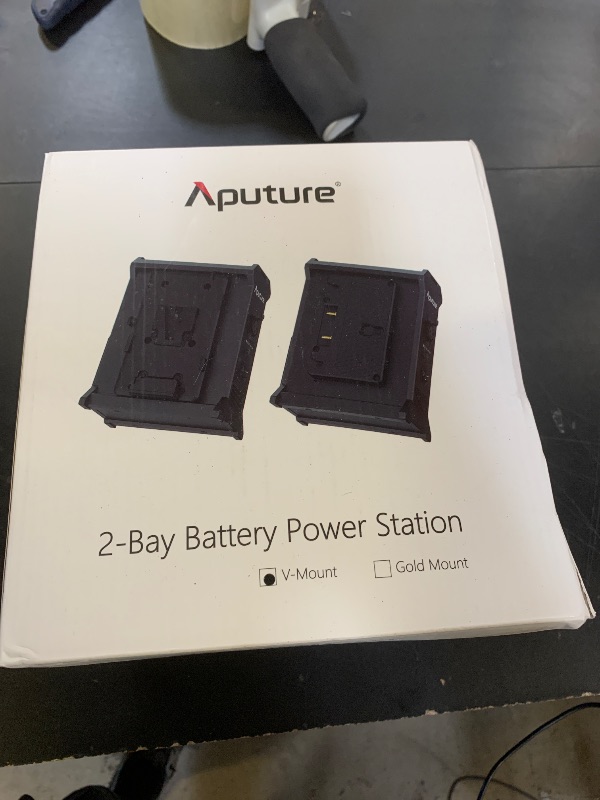 Photo 1 of Aputure 2-Bay Battery Power Station(V-Mount) Built-in Aputure Lighting Clamp Quick Release Plate Lightweight Design with Carrying Strap Fit for Aputure Nova P300c or amaran 100/200