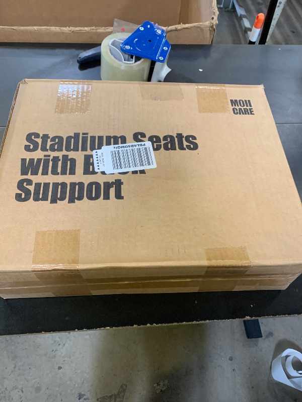 Photo 1 of MOIICARE Stadium Seats for Bleachers with Back Support, Bleacher Chairs with Backs and Cushion Wide, Portable Folding Stadium Seats Includes Shoulder Strap - Black