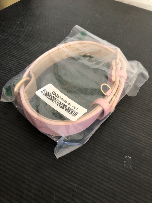 Photo 1 of WHIPPY Leather Dog Collar for Small Medium Large Dog Adjustable Soft Breathable Leather Padded Puppy Collar with Alloy Buckle Heavy Duty Waterproof Classic Dog Pet Collar,Pink,M