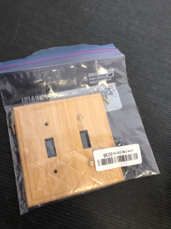 Photo 1 of Solid Wood Double Gang Toggle Light Switch Plate 4.8" X4.8" Outlet Wall Plate Bamboo Light Switch Cover Quality Raw Wooden Decorative Wall Plate