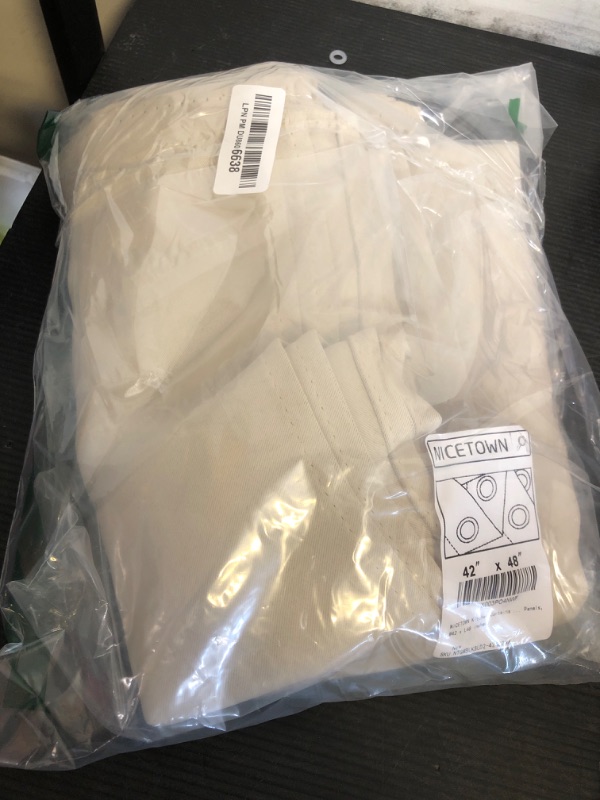 Photo 1 of NICETOWN Kitchen Curtains for Decoration, Thermal Insulated Grommet Room Darkening Draperies/Panels for Laundry (Beige, 2 Panels, W42 x L48 inches)