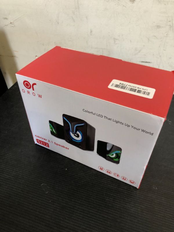 Photo 1 of OROW Computer Speakers,Mini PC Speakers with Subwoofer,2.1 Desktop Speaker with RGB Lights,USB Powered, Stereo Sound,Gaming Speakerwith 3.5mm Aux Cable for Monitor/Laptop/Tablet(S212)