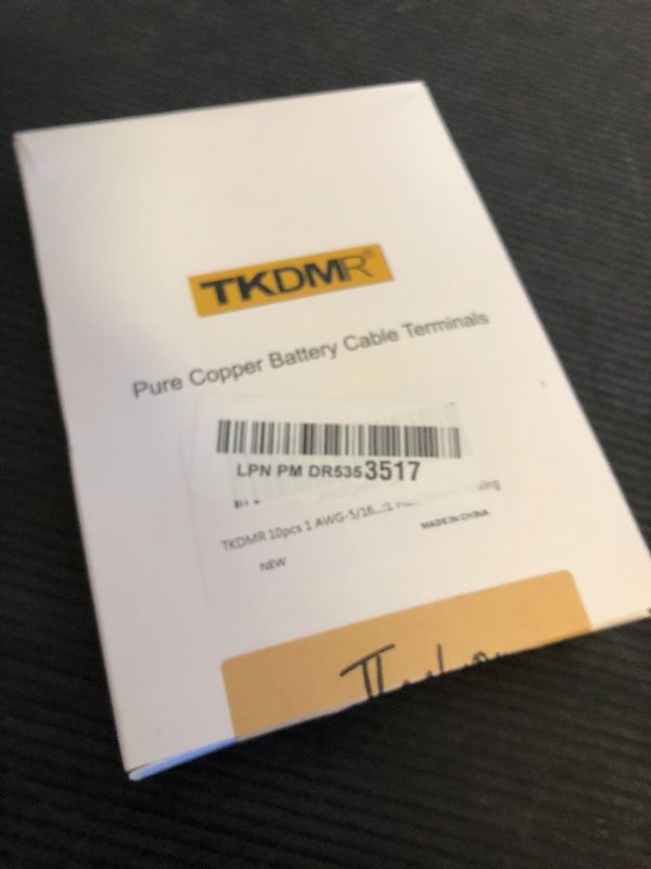 Photo 1 of TKDMR 10pcs 1 AWG-5/16 Battery Lugs,Heavy Duty Wire Lugs,Ring Terminals,Battery Cable Ends,0 Guage terminals,Battery Terminal Connectors with 10pcs 3:1 Heat Shrink Tubing