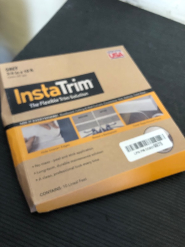 Photo 1 of InstaTrim The Original Flexible Trim -10ft Grey 3/4" Wide Caulk Tape - Adhesive Trim with Many Uses Including Caulking for Bathtubs, Sinks, Counters, Tile, Floors - Made in USA