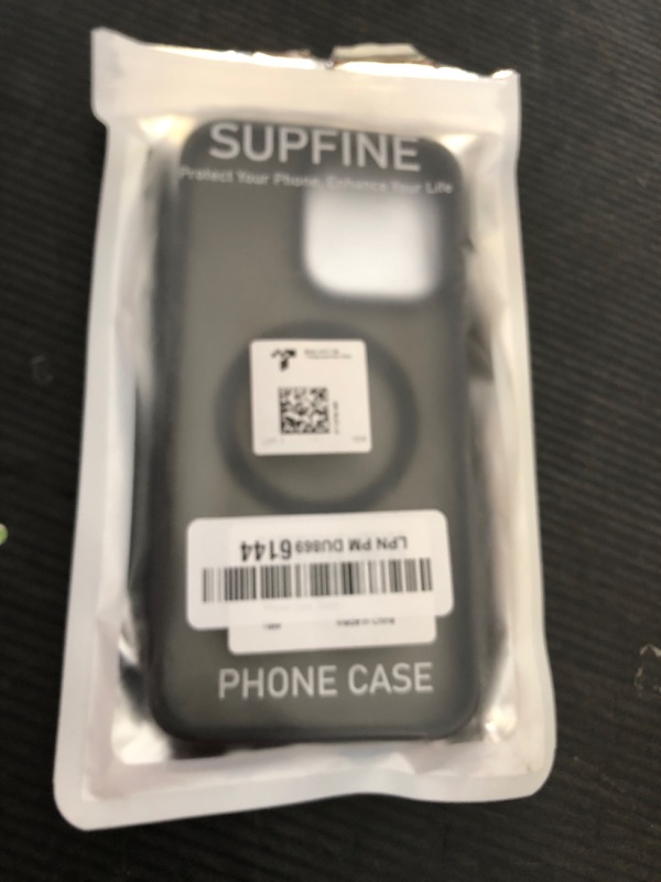 Photo 1 of SUPFINE Magnetic for iPhone 15 Pro Max Case (Compatible with MagSafe) (Military Grade Drop Protection) Slim Translucent Matte Shockproof with Anti-Fingerprint Phone Case, Black