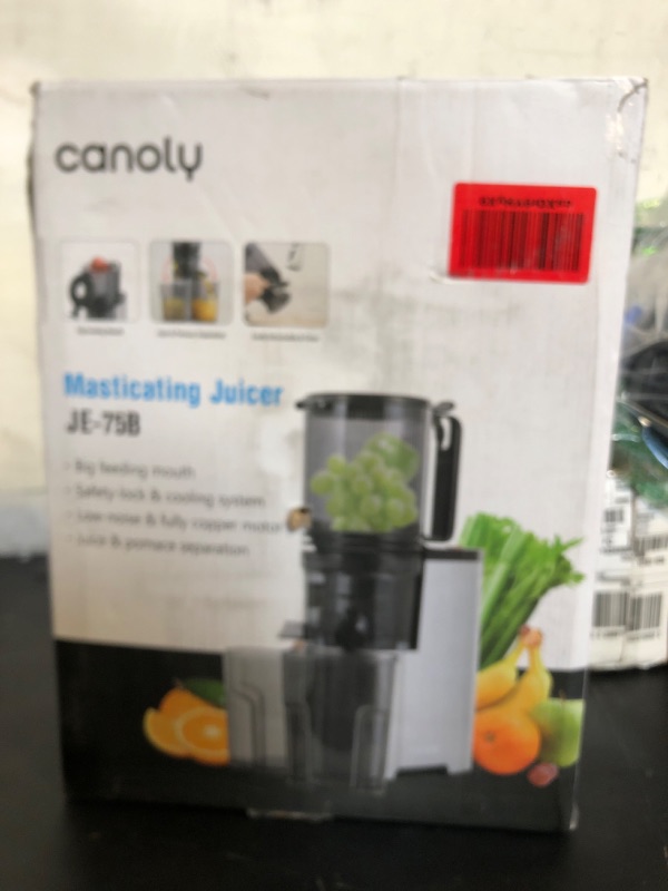 Photo 1 of Cold Press Juicer, 5.8" Wide Feed Chute Juice Extractor Machine with 400W, High Juice Yield, Slow Masticating Juicer for Whole Vegetables & Fruits, Metallic Silver