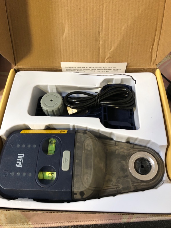 Photo 1 of Tyrry 4-in-1 Laser Level Tool with Line Laser, Drill Dust Collector, Wall Bracket, Electronic Vacuum Suction Cup, 1800 mAh Battery, Leveler Tool Perfect for Picture Hanging, Painting, Home Renovations