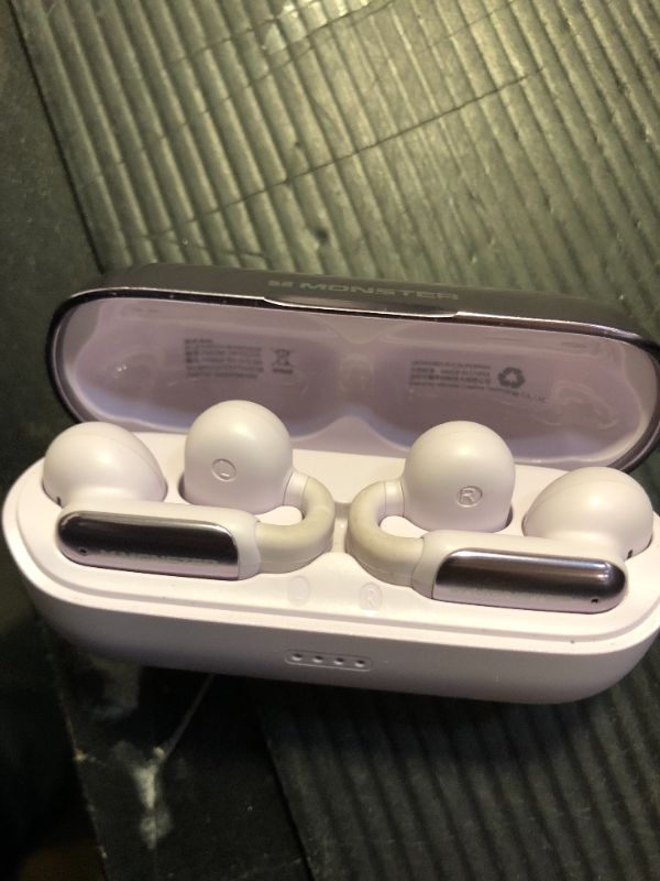Photo 1 of Monster Wireless Earbuds, Clip-On Bluetooth Earbuds, Bluetooth 5.4 Purple